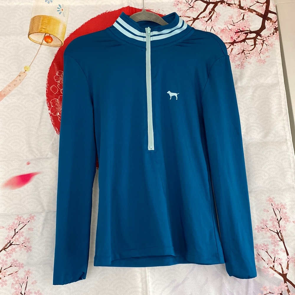 😎PINK VICTORIA SECRET PULLOVER 3/4 ZIP🔥
